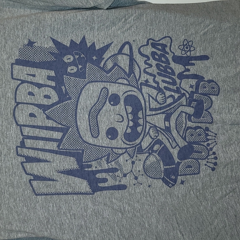 Pop tees rick and morty gray graphic top pullover wubba dub dub